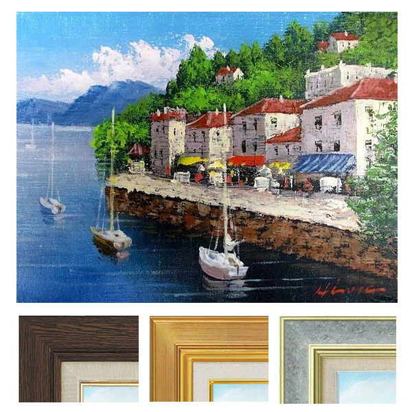 楽天市場】油彩画 F6号 広瀬和之 「地中海」 真筆 額入り 額装絵画