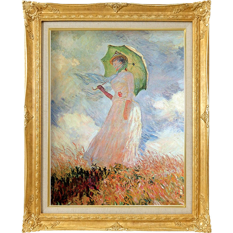 楽天市場】☆ 絵画 P10号 モネ 「日傘をさす女性（戸外の人物習作