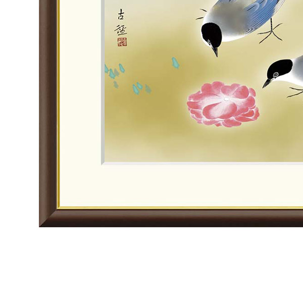 希少 堀口光彦 彫金額 松樹鷹図 金工作品 額装