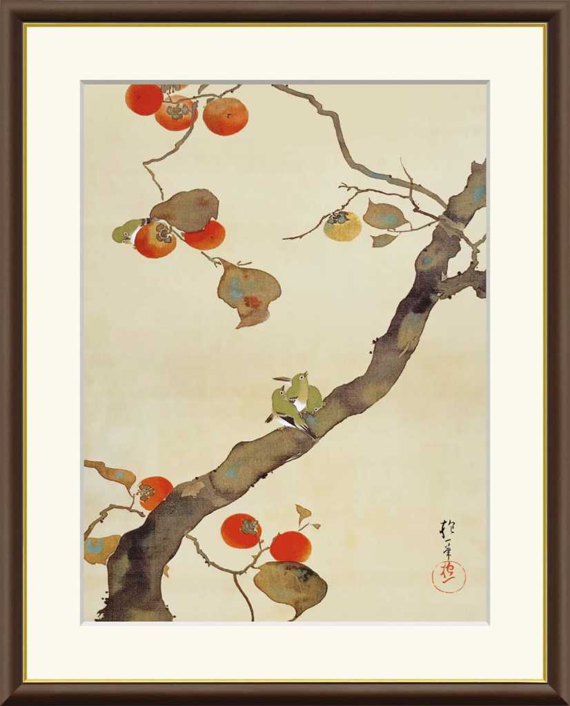 楽天市場】酒井抱一 「柿に小禽図」 F8号（額外寸61x50cm） 高精彩
