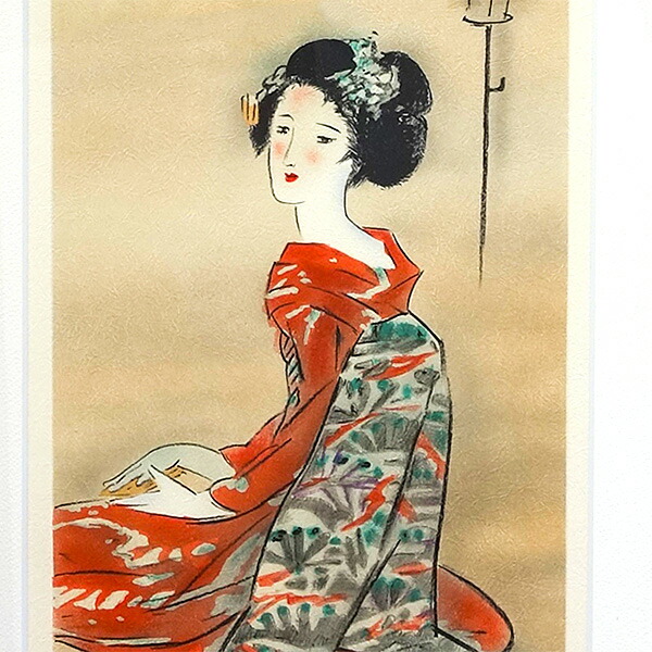 楽天市場】版画 竹久夢二 「秘薬紫雪」 リトグラフ 額付き たて長の絵