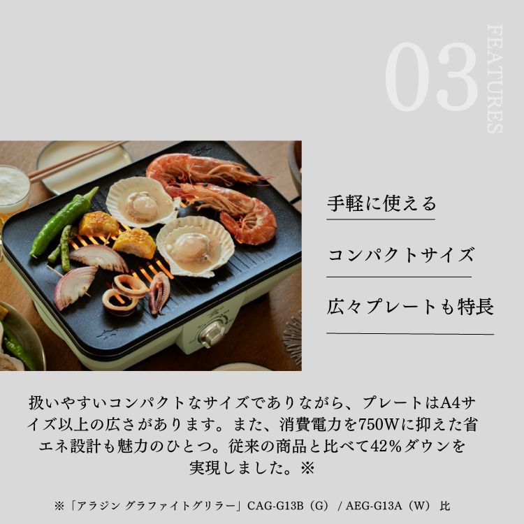 楽天市場】アラジン グラファイトミニグリラー ホットプレート 減煙