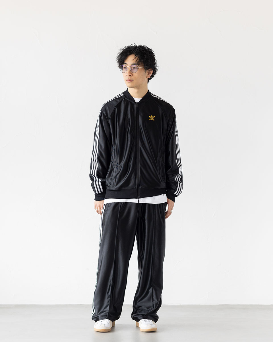 楽天市場】アディダス 光沢 ジャージ 黒×金 上下組 スーパースター