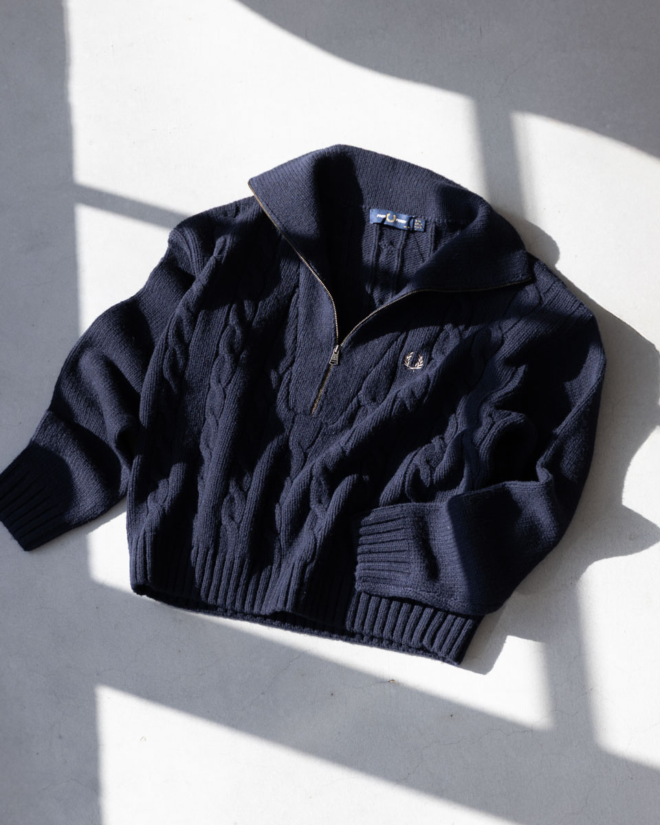 楽天市場】フレッドペリー ハーフジップ ケーブル ニット ジャンパー
