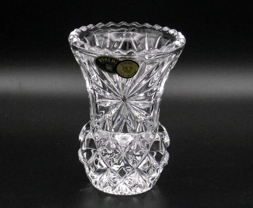 楽天市場】ボヘミアングラス クリスタル ミニ花瓶「スパーク