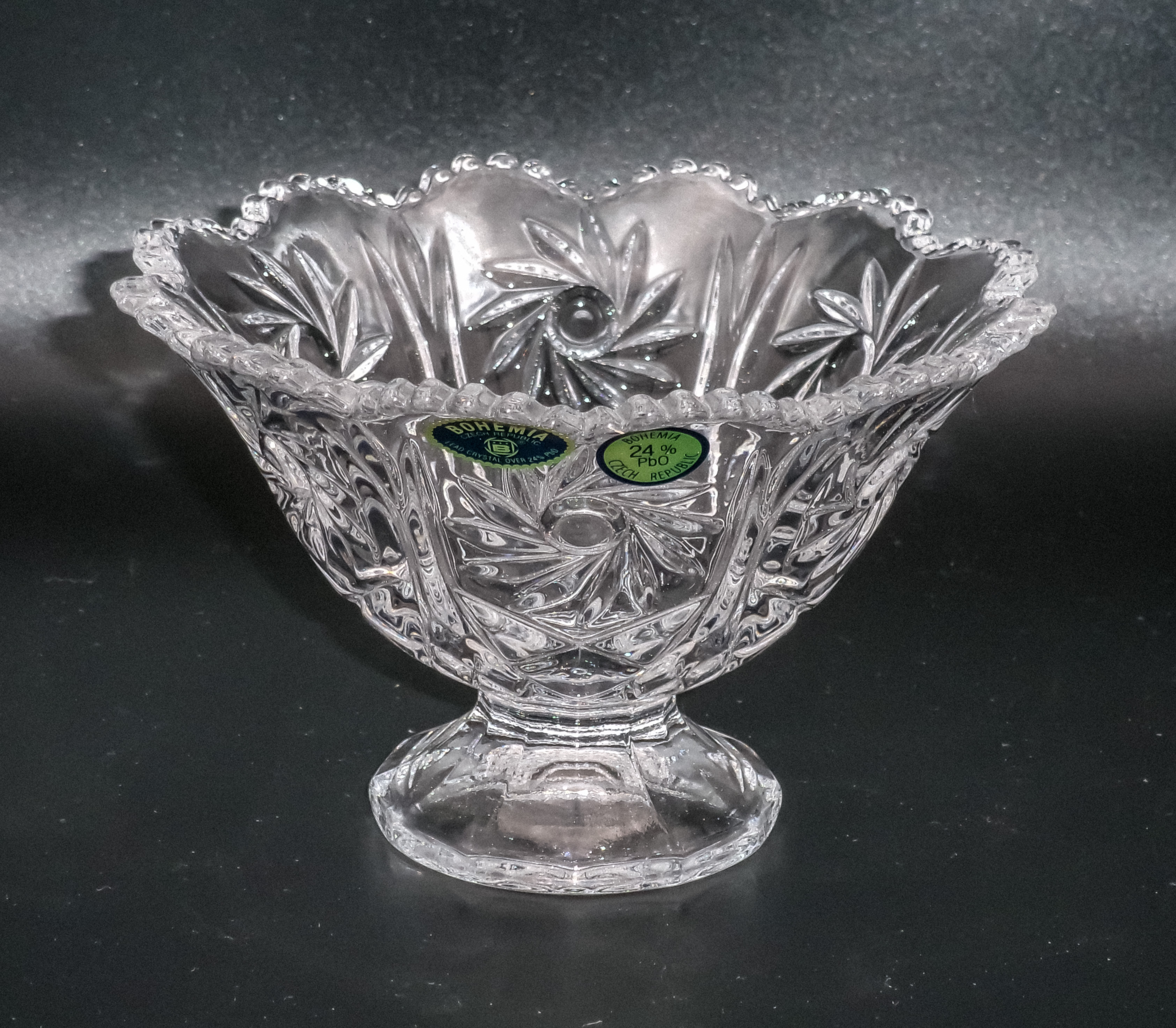 楽天市場】ボヘミアングラス クリスタル 脚付き デザートグラス 67023