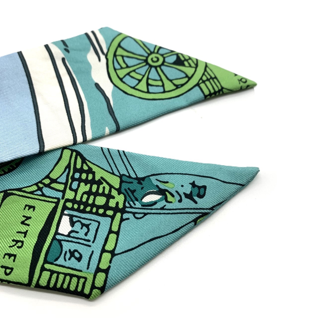 楽天市場】エルメス ツイリースカーフ ブルー シルク100％ オムニバス