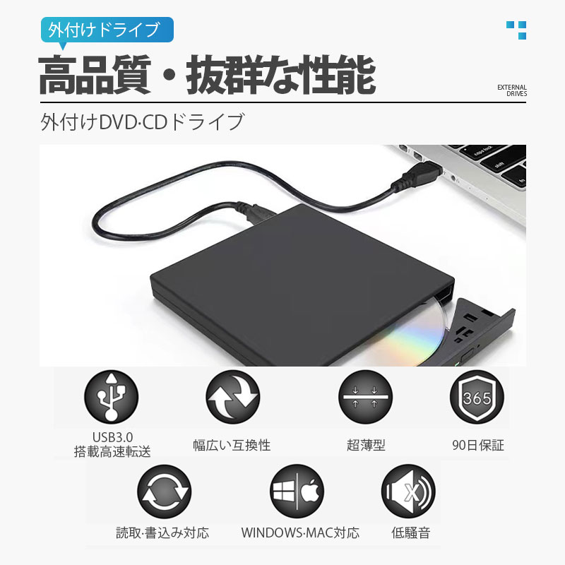 楽天市場】CD DVD ドライブ 外付け 光学式 Macbook Windows11に対応