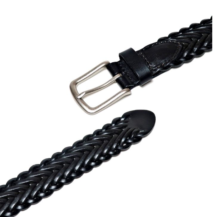 楽天市場】メッシュベルト メンズ ブラック イタリアレザー 本革