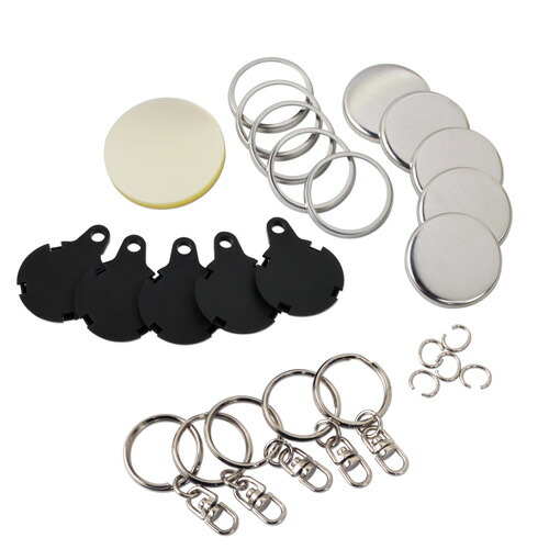 楽天市場】32mm キーホルダー 缶バッジパーツセット ( 黒 ) 50個