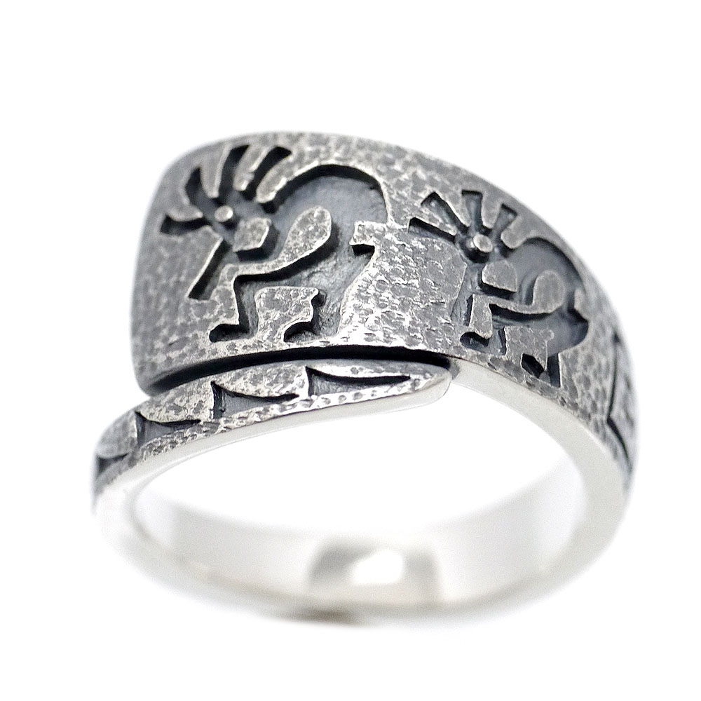 楽天市場】シルバー925 ホピ族 ココペリ リング メンズ m1 燻し加工