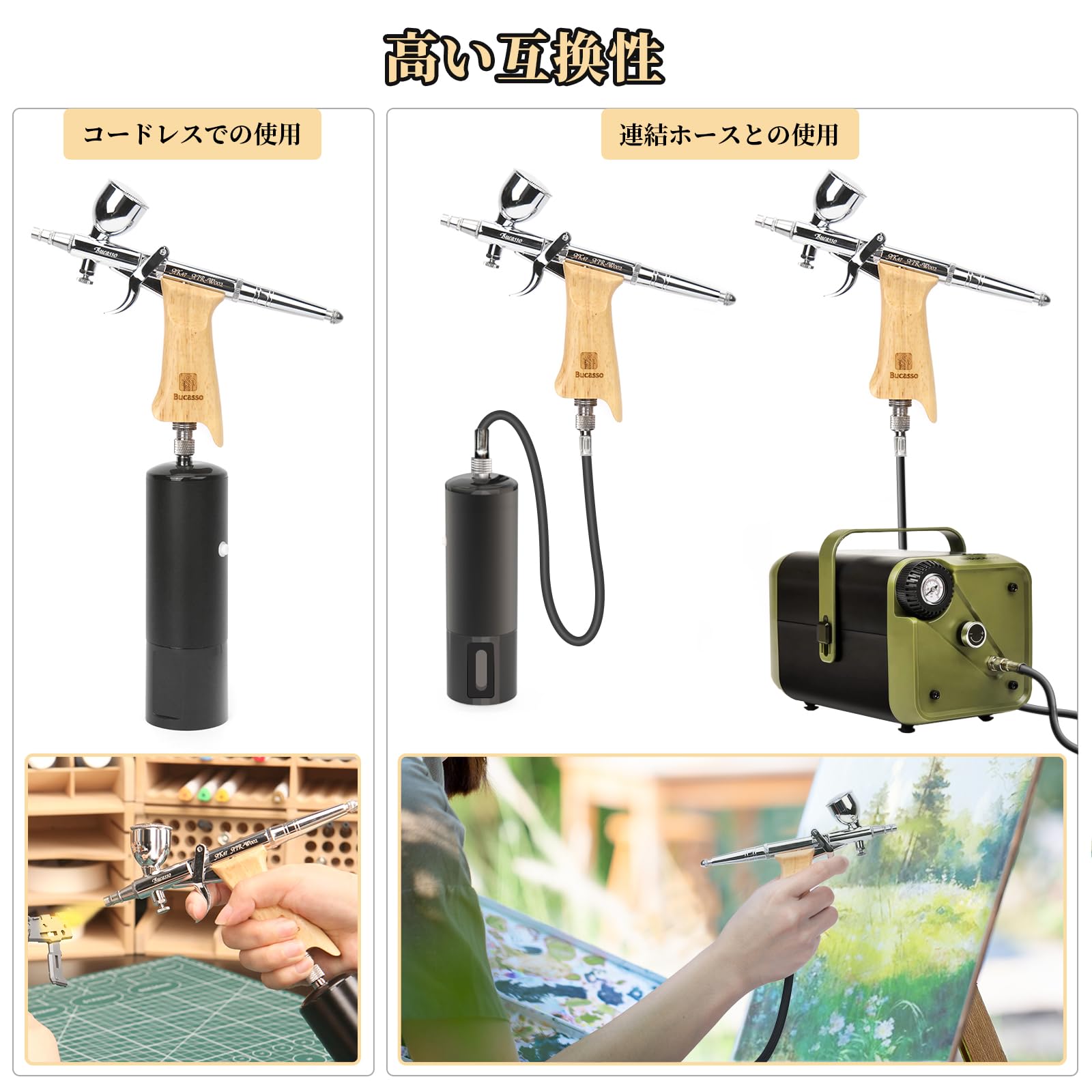 楽天市場】【P5倍 700円OFFクーポンあり】エアブラシ トリガー式 木製