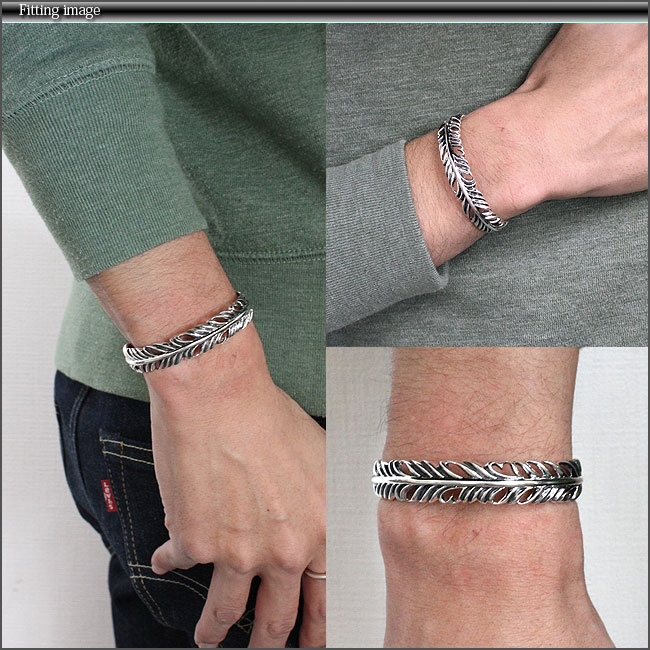 楽天市場】シルバー925 シルバーバングル フェザーモチーフ ネイティブ