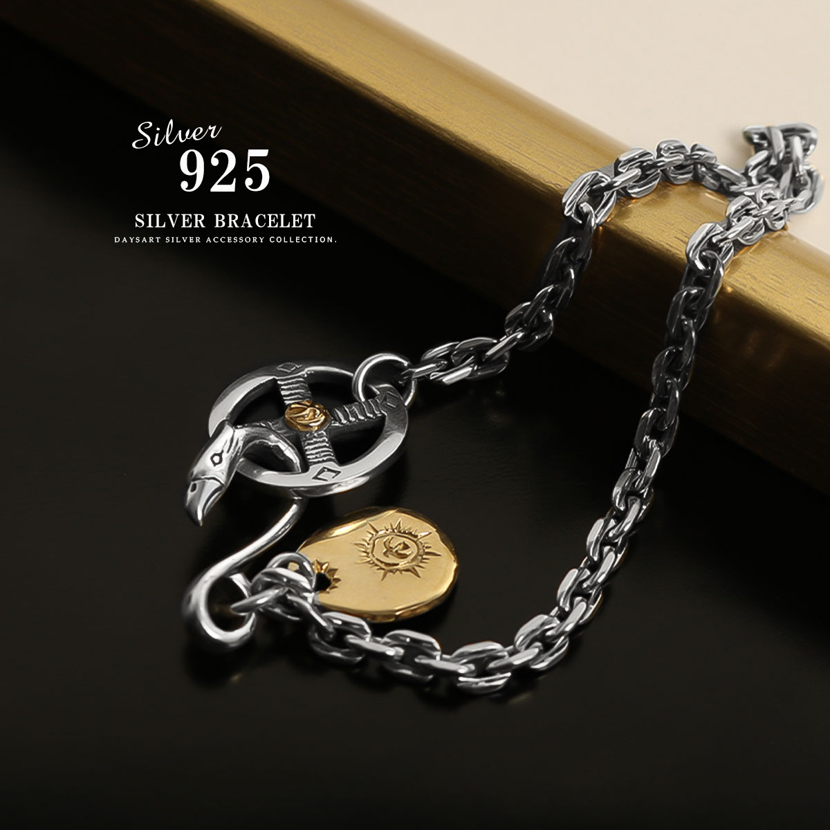 楽天市場】ブレスレット シルバー925 ホイール ネイティブ イーグル