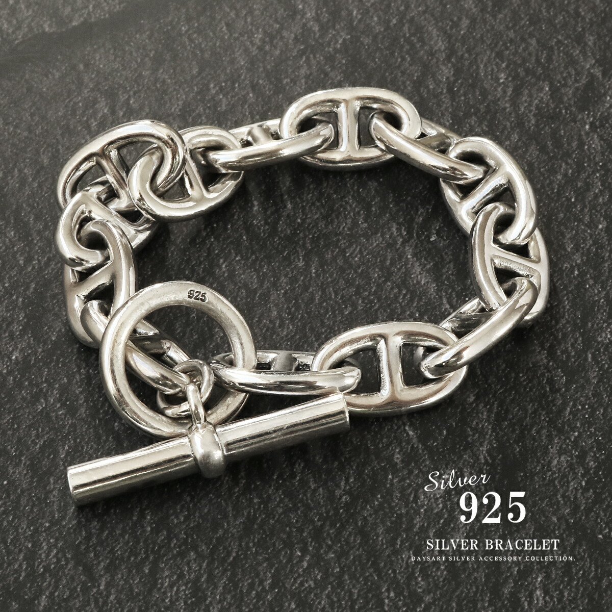 楽天市場】シルバー925 ブレスレット メンズ アンカーチェーン トグル