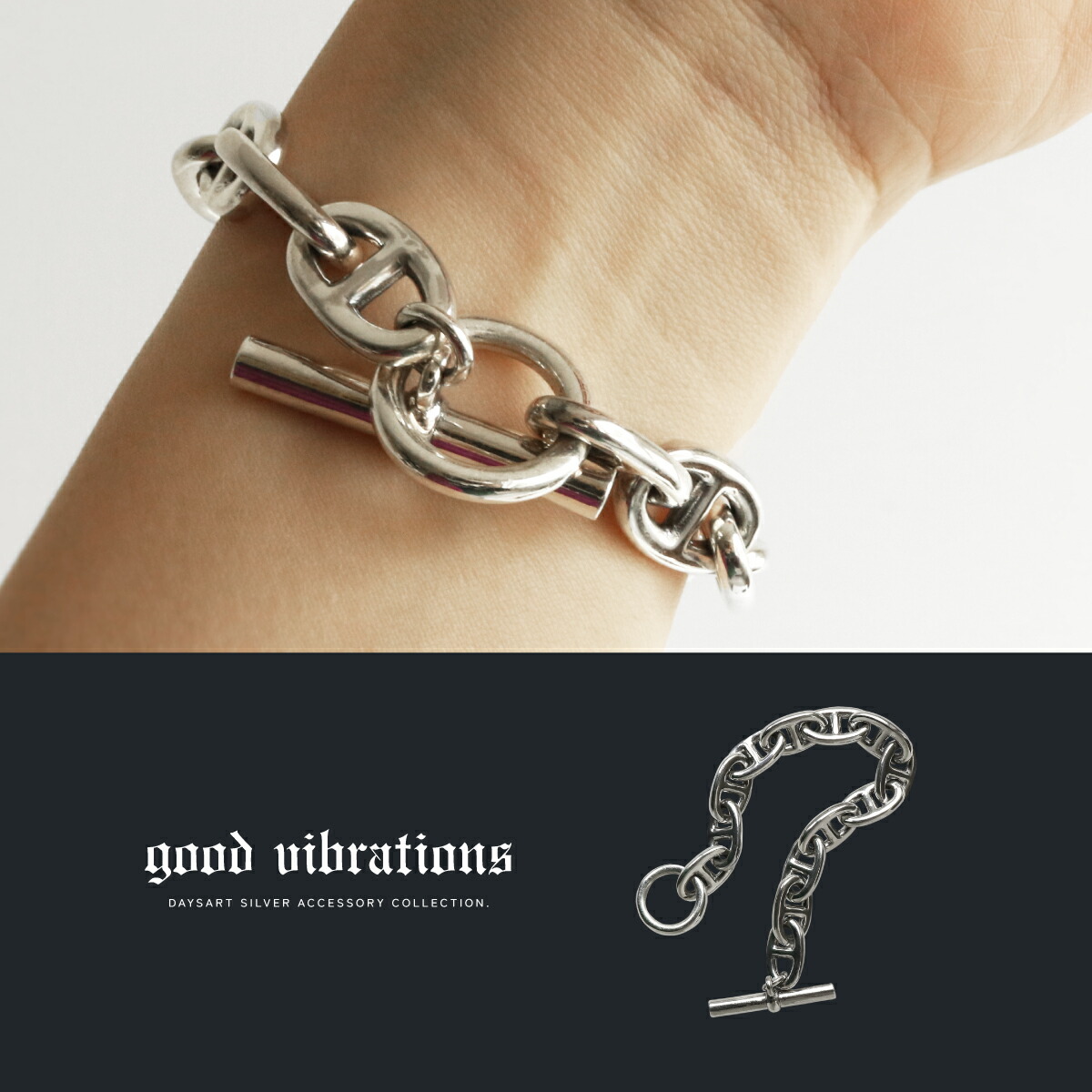 楽天市場】シルバー925 ブレスレット メンズ アンカーチェーン トグル