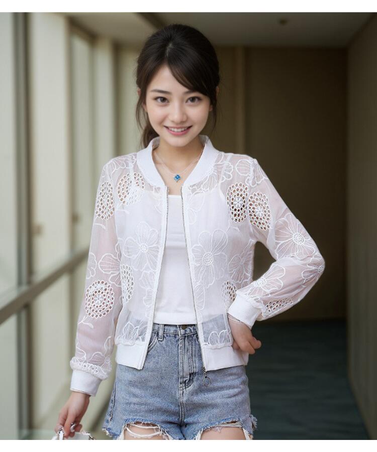 楽天市場】カーディガン レディース 韓国 レース ジャケット 薄手 MA-1