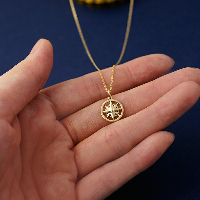 楽天市場】k18 ゴールド ネックレス ペンダントトップ コンパス