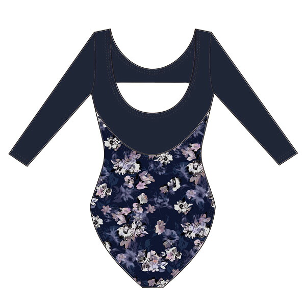 楽天市場】バレエ 大人 サラカラプリント・7分袖レオタード ドゥッシュ