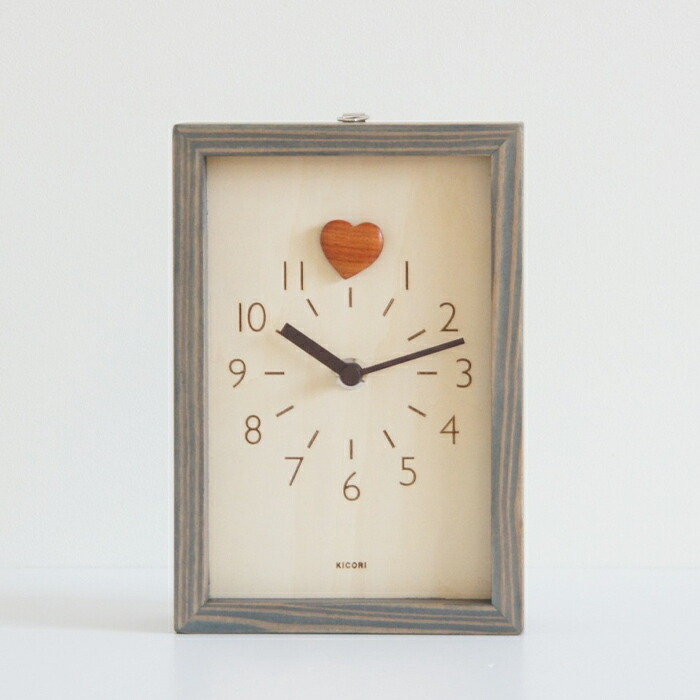 KIKORI NAGANO 木製掛け時計 植物モチーフ 信州カラマツ製 KIKORI