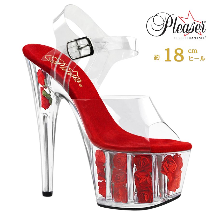楽天市場】Pleaser プリーザー サンダル 厚底 18cm ヒール 透明 クリア