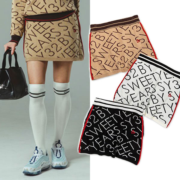 楽天市場】SY32 by SWEET YEARS SYロゴニットスカート 2610128