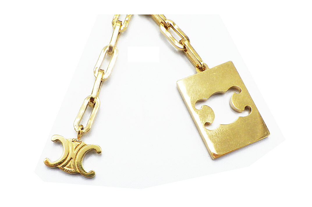 楽天市場】CELINE (セリーヌ）トリオンフ プレートチャーム キーリング