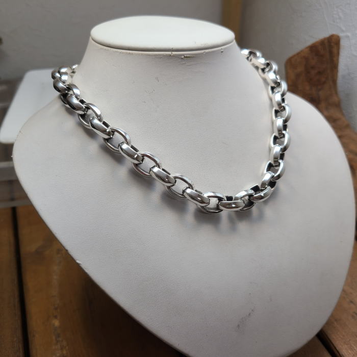 楽天市場】drive シルバーアクセサリー dn-004 ヘビーオーバルリンク