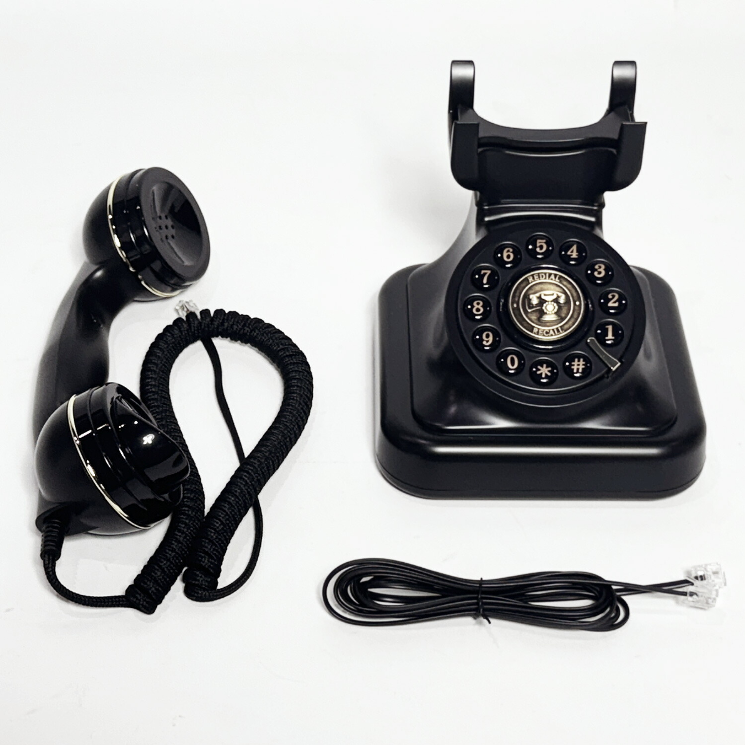 楽天市場】電源不要 固定電話機【 アンティーク黒電話 】 プッシュホン