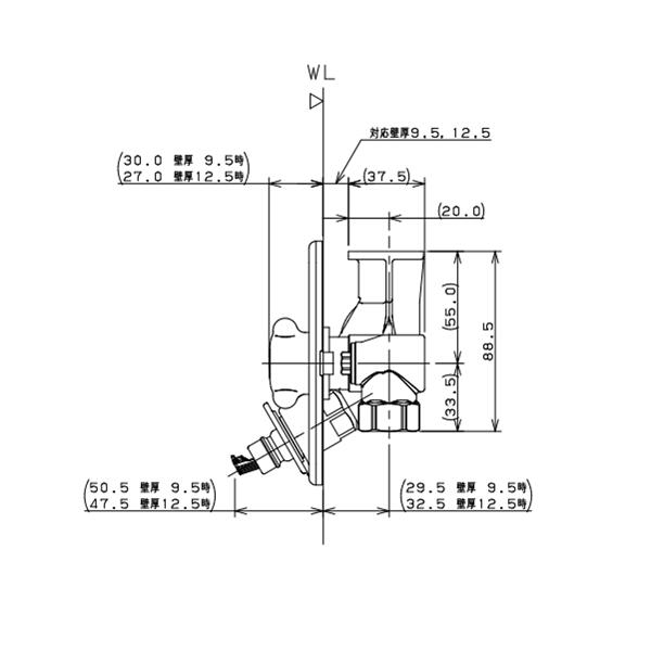 楽天市場】カクダイ 【127-102】 KAKUDAI 洗濯機用混合栓（立ち上がり