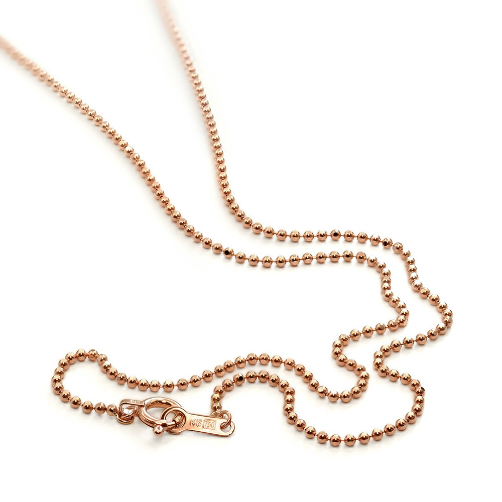 楽天市場】ネックレス チェーン 18金 ピンクゴールド カットボール