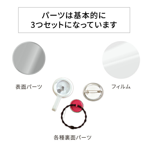 楽天市場】缶バッジ用パーツ 丸型ヘアゴム 32mm [20個/100個/500個