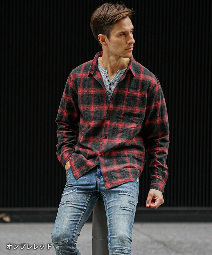 楽天市場】チェックシャツ メンズ 長袖 シャツ ネルシャツ チェック柄