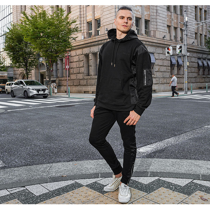 楽天市場】セットアップ メンズ 秋 切り替え パーカー メンズ