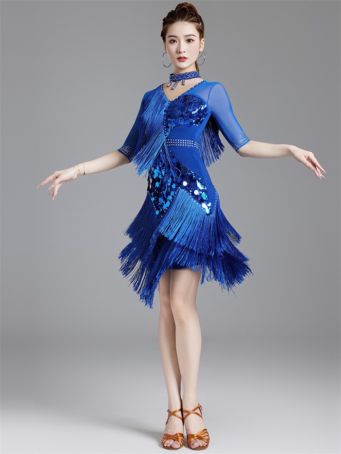 楽天市場】社交ダンス ラテンドレス ワンピース ラテン衣装