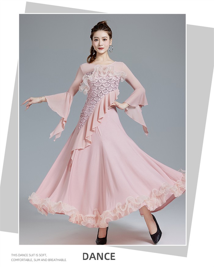 楽天市場】社交ダンスドレス 社交ダンス モダンドレス ピンク パープル