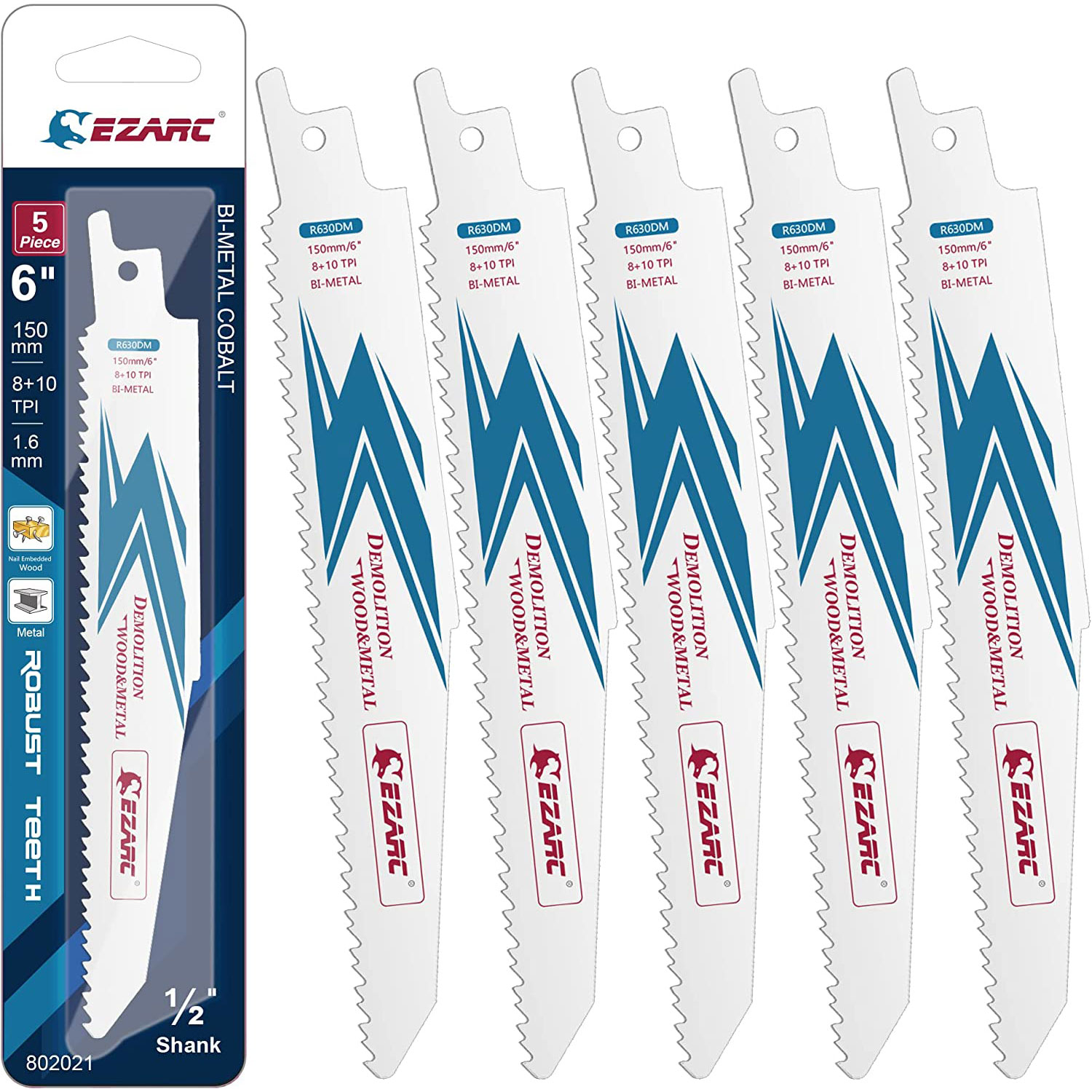 楽天市場】EZARC レシプロソー替刃 セーバーソーブレード 全長150mm 8