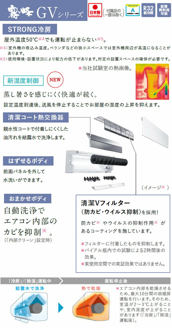 楽天市場】【工事費込 セット】三菱電機 6畳用 エアコン MSZ-GV2225