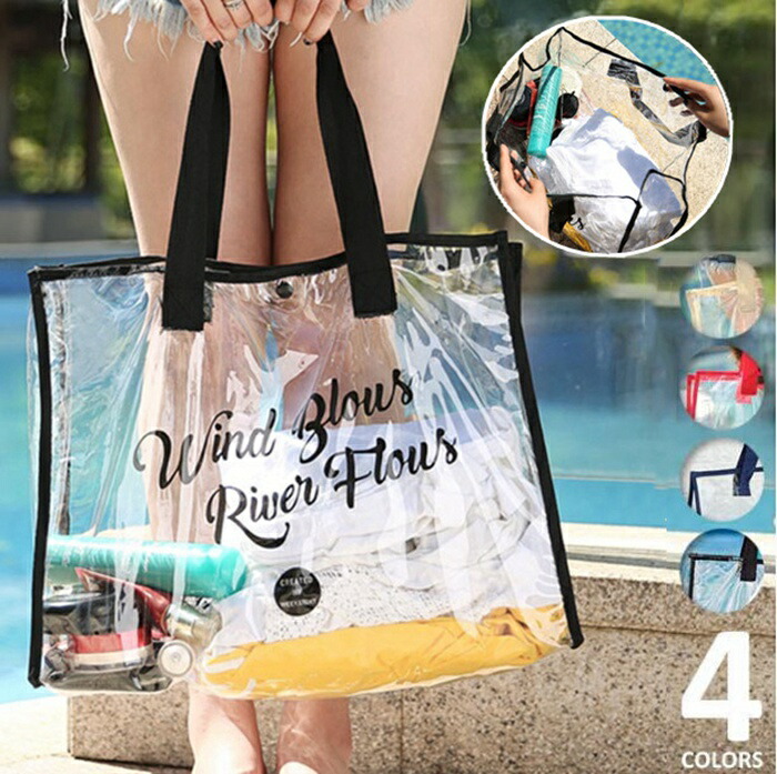 楽天市場】ビニールバッグ PVC プールバッグ ビーチバッグ クリア