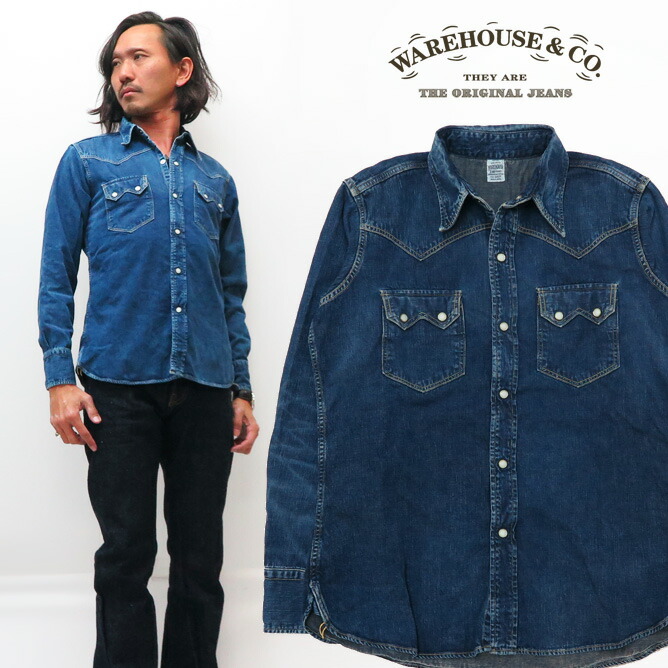 楽天市場】ウェアハウス WAREHOUSE 長袖 デニム ウエスタンシャツ 2nd
