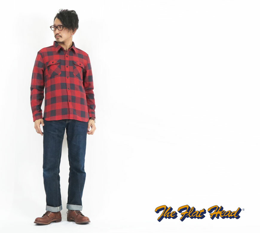 楽天市場】フラットヘッド THE FLAT HEAD 長袖 ブロック チェック