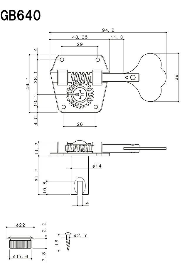 楽天市場】GOTOH GB640 N(ニッケル) ゴトー ベースペグ L4 片側 4個
