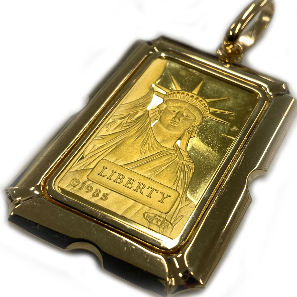楽天市場】【中古】K24 K18枠 リバティインゴットトップ 10g 総重量
