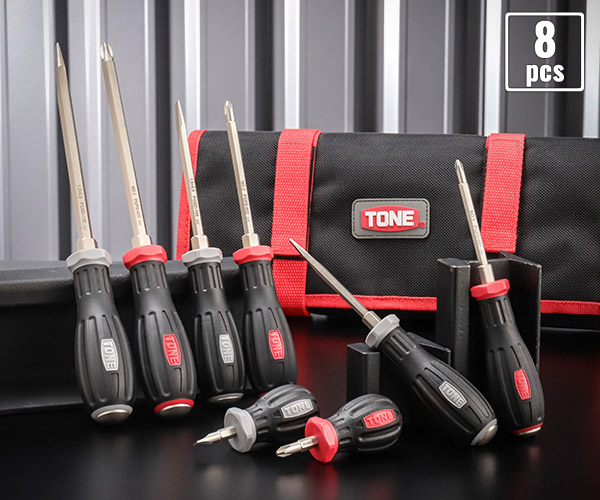 楽天市場】TONE パワーグリップドライバーセット 8本組 布袋付き (PGD8