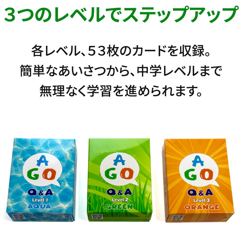 楽天市場】AGO エイゴ Q＆A カードゲーム 3レベルセット 第2版
