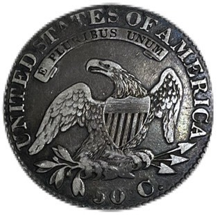 楽天市場】アメリカ銀貨 1824年 50セント キャップ バスト シルバー 1