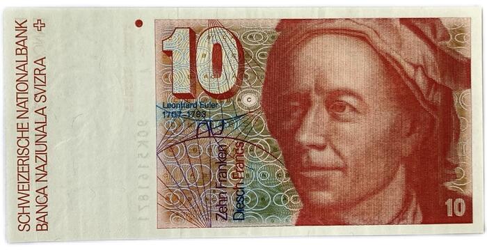 楽天市場】スイス 旧10フラン紙幣 未使用 1979年～1992年 数学者