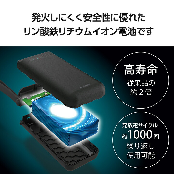 楽天市場】リン酸鉄モバイルバッテリー 30000mAh パワーデリバリー45W