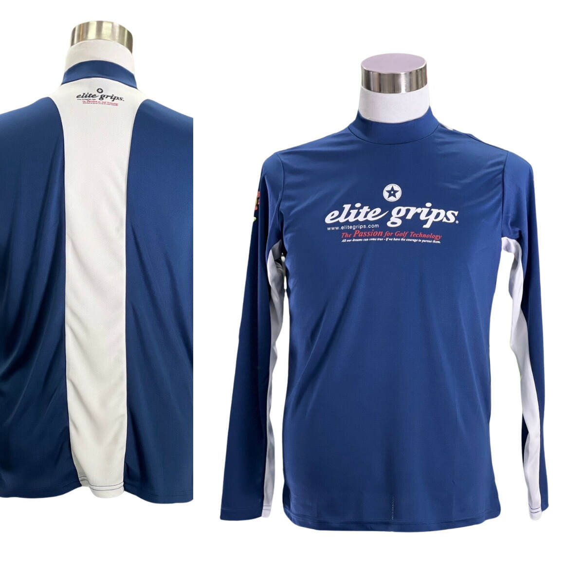 エリートグリップ ROUGH WATERS 長袖モックネック ホワイト LL 楽天