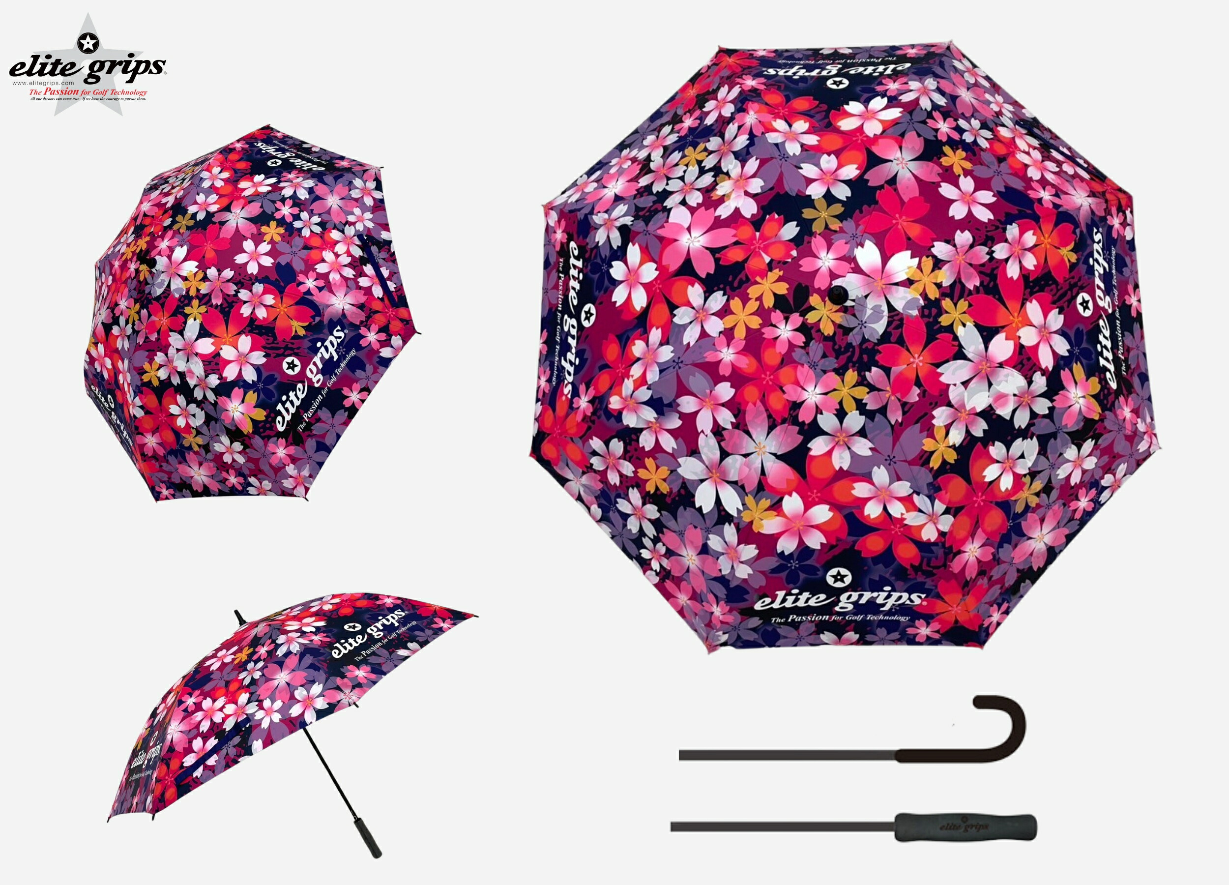 楽天市場】【サクラ柄 パラソル(大)75cm 】 エリートグリップ ゴルフ傘